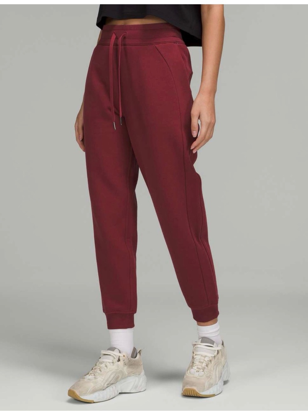lululemon athletica Scuba High-Rise Joggers in a burgundy color